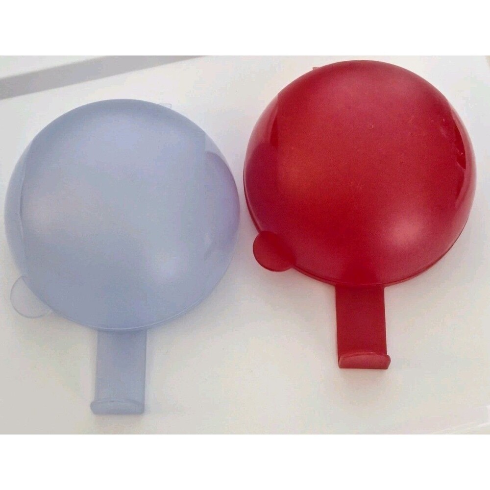 Vintage Tupperware Forget Me Not Fridge Savers Lot 2 Red Blue Hanging Produce